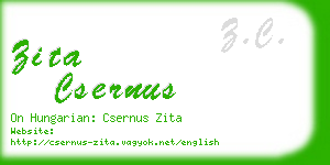 zita csernus business card